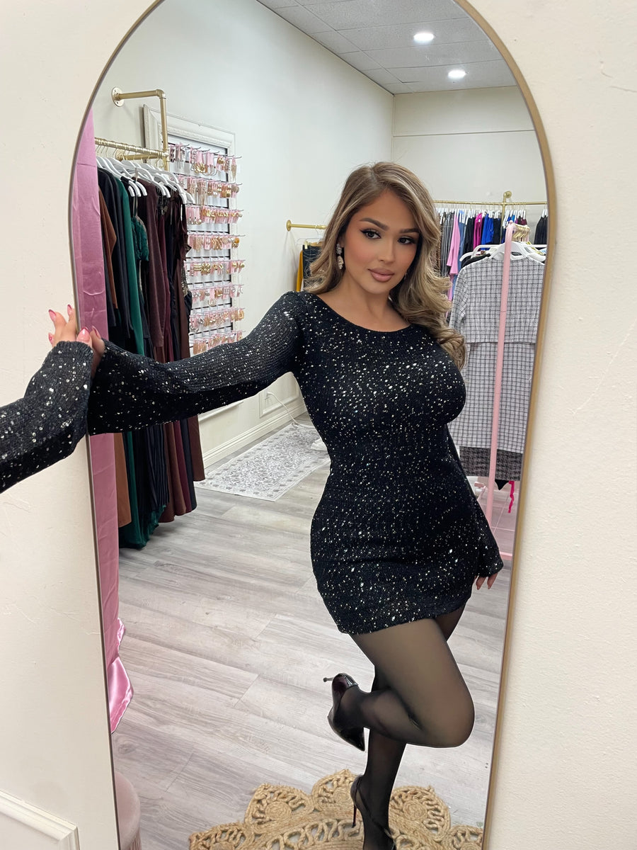 MIDNIGHT SPARKLE MINI DRESS – Mrs. Blush