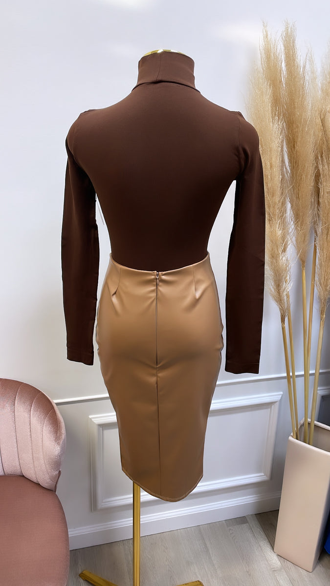Marcia Check Bluse - Dusty Brown main image 1