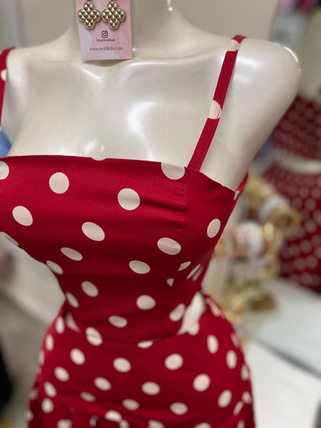 ELSIE POLKA DOT SET- RED