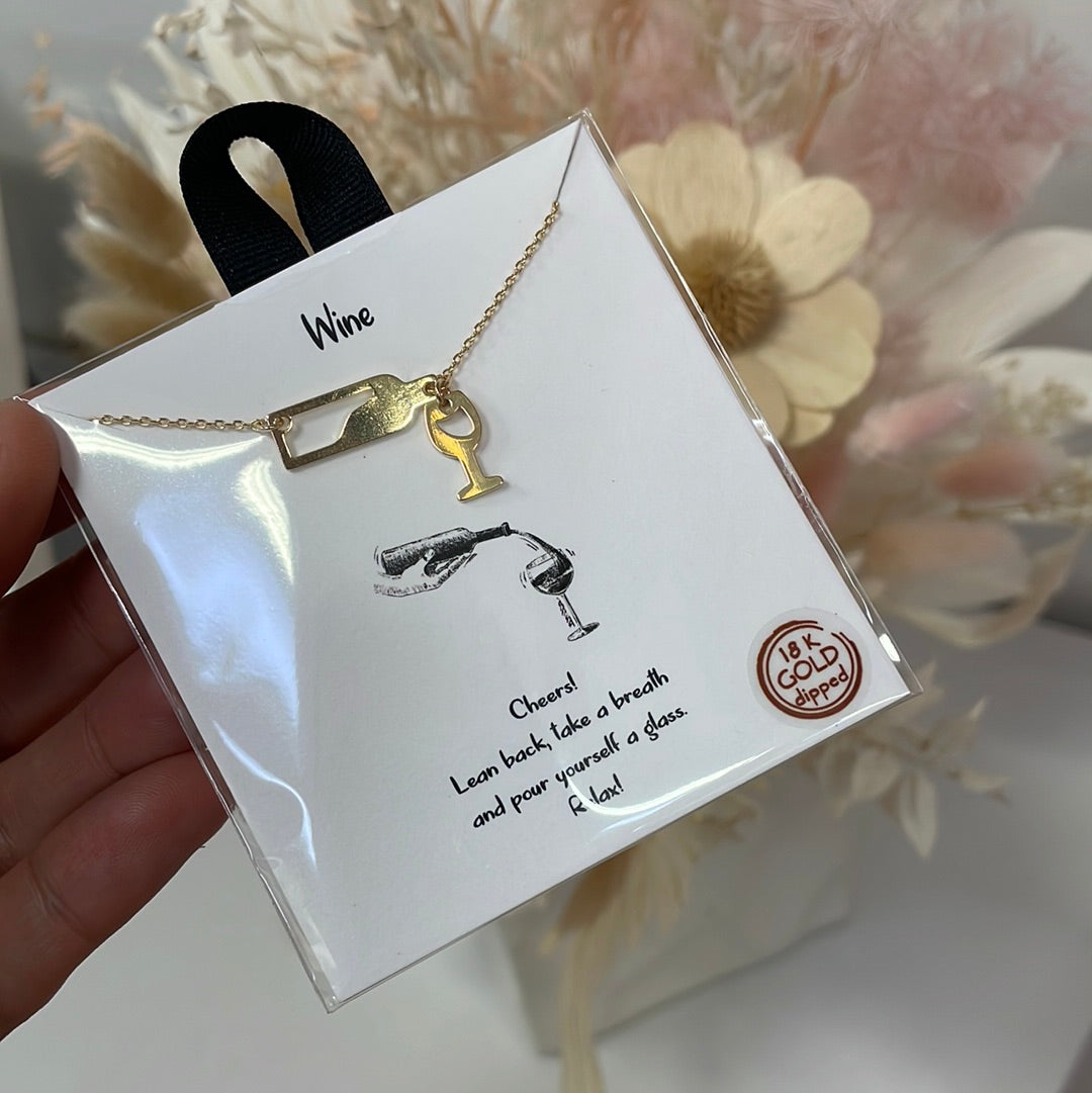 WINE- NECKLACE (gold dipped)