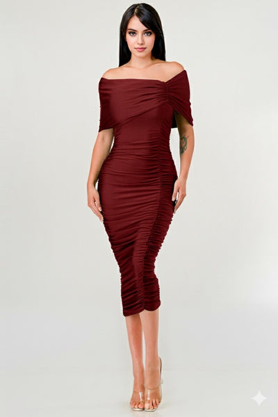 SIENNA MIDI- BURGUNDY