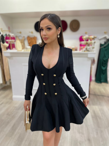 ARIANA BANDAGE DRESS- BLACK