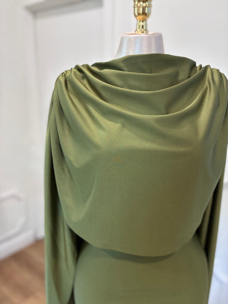 SIENNA CAPE DRESS- OLIVE