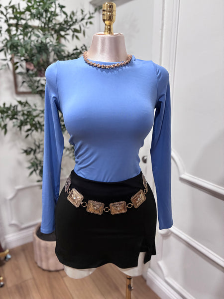 ESSENTIAL DOUBLE LAYERED TOP- BLUE