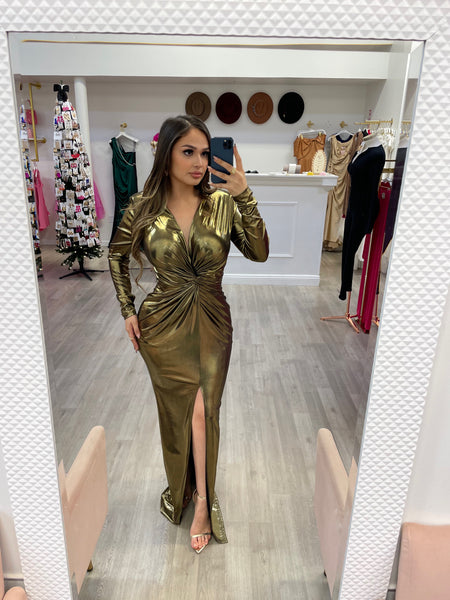 TAYLOR COUTURE DRESS- GOLD