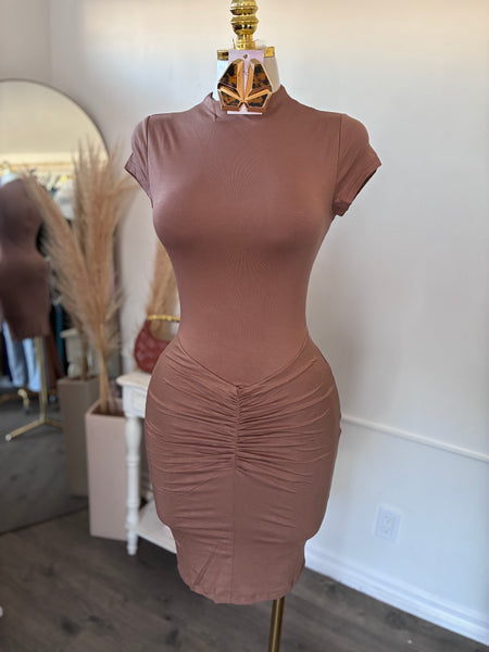 SCULPT AND SMOOTH DRESS- MOCHA