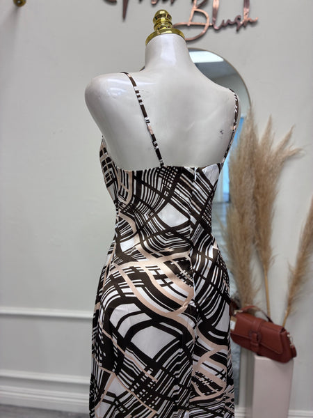 MOCHA MIRAGE MIDI DRESS