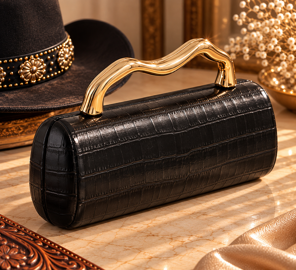 MIDNIGHT CROC CLUTCH