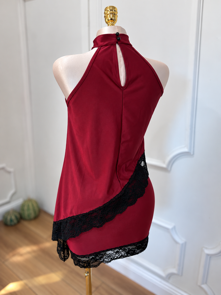 VALENCIA LACE SET- BURGUNDY