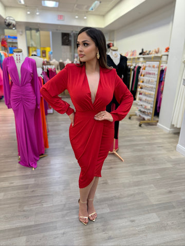 CANDACE MIDI-RED