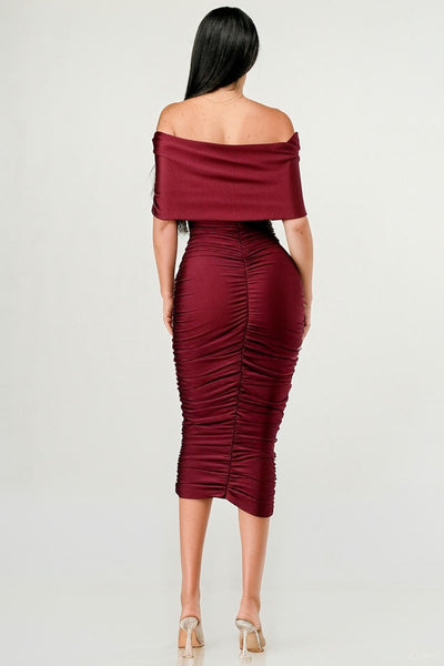 SIENNA MIDI- BURGUNDY