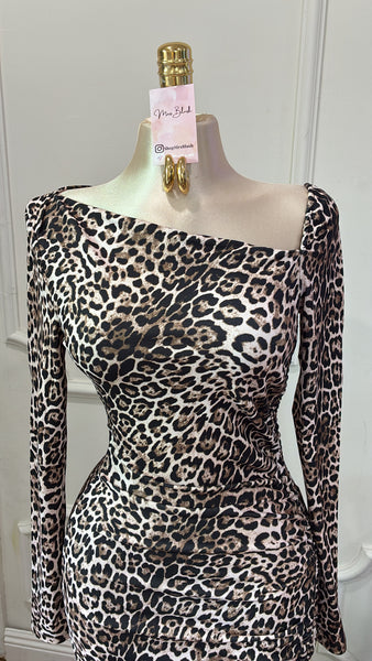 UNTAMED LEOPARD MIDI DRESS