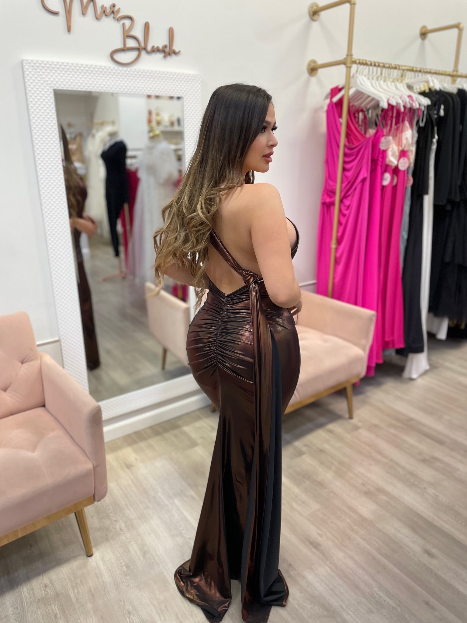 LILIAH DRESS-BRONZE Mrs. Blush LILIAH DRESS-BRONZE Mrs. Blush