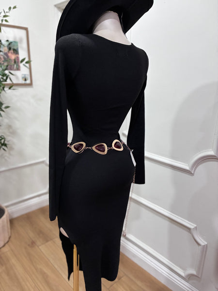 SQUARE NECK SWEATER MIDI