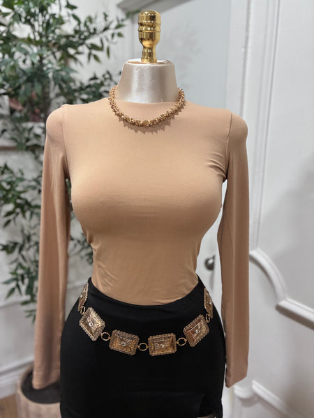 ESSENTIAL DOUBLE LAYERED TOP- BEIGE