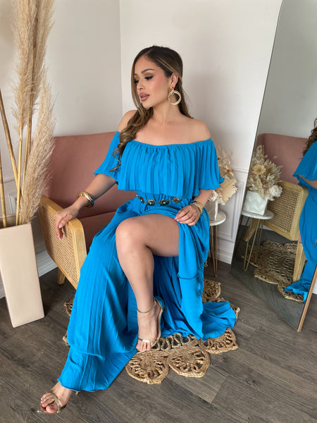 JASMINE RESORT DRESS- TURQUOISE