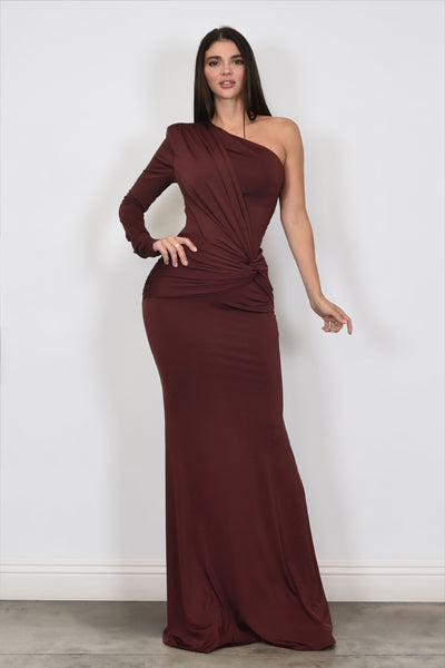 SERAFINA COUTURE DRESS- MAROON