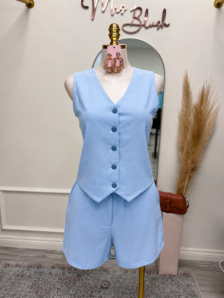COASTAL BREEZE VEST SHORT SET