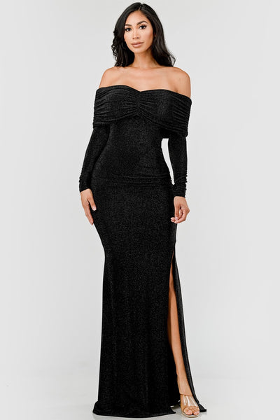 OFF SHOULDER SPARKLE GOWN