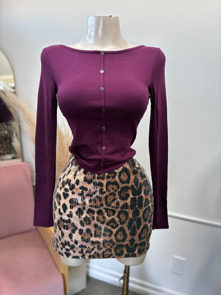 SEQUIN CHEETAH SKIRT