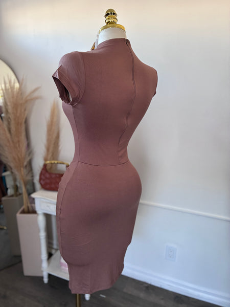 SCULPT AND SMOOTH DRESS- MOCHA
