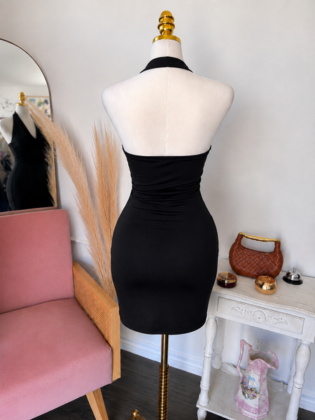 DOUBLE LAYERED HALTER DRESS