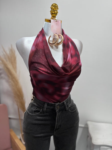 IT GIRL HALTER TOP- MARBLED