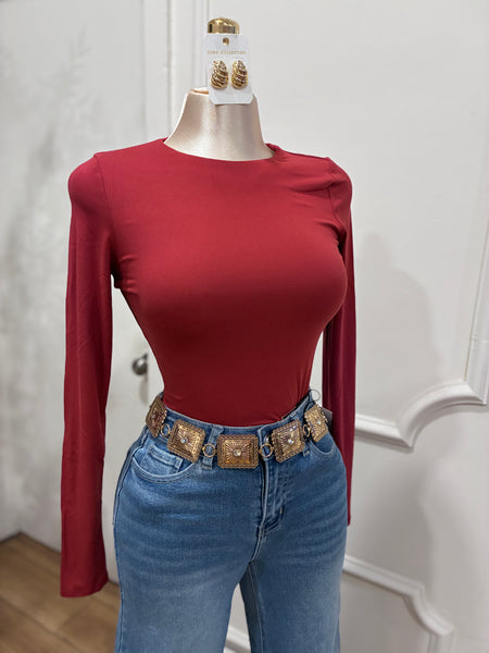ESSENTIAL DOUBLE LAYERED TOP- RUST