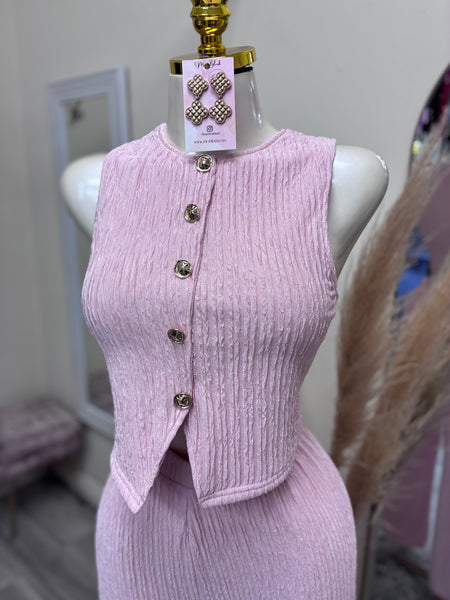 NATALIE VEST SET- BLUSH