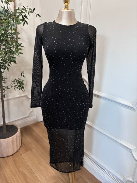MIDNIGHT SPARKLE MIDI DRESS