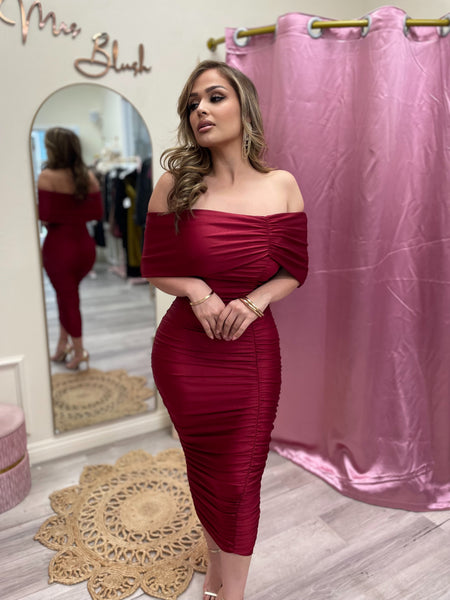 SIENNA MIDI- BURGUNDY