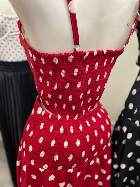 ELSIE POLKA DOT SET- RED