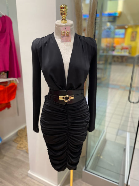 MADELYN MIDI DRESS- BLACK