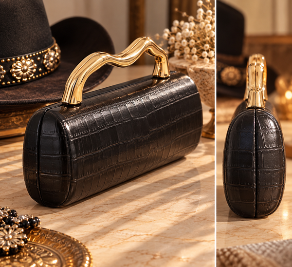 MIDNIGHT CROC CLUTCH
