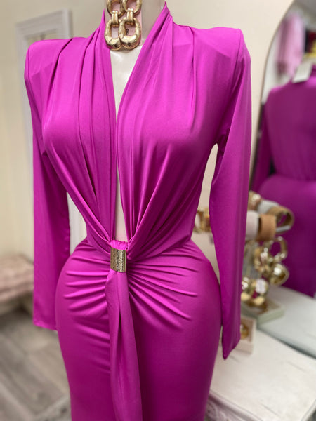 VALENTINA LUXE MIDI- FUCHSIA