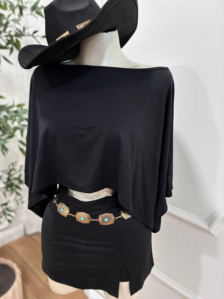 MUSE CAPE CROP TOP