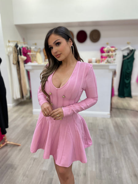 ARIANA BANDAGE DRESS- PINK