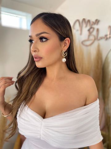 ISLA PEARL TWIST EARRINGS (gold dipped)