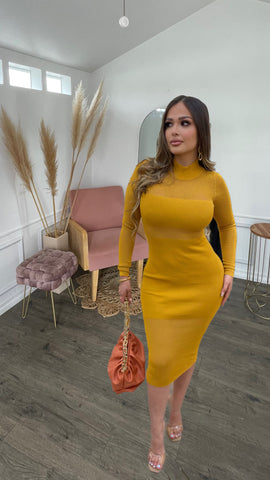 EMMA KNIT MIDI- BUTTERSCOTCH