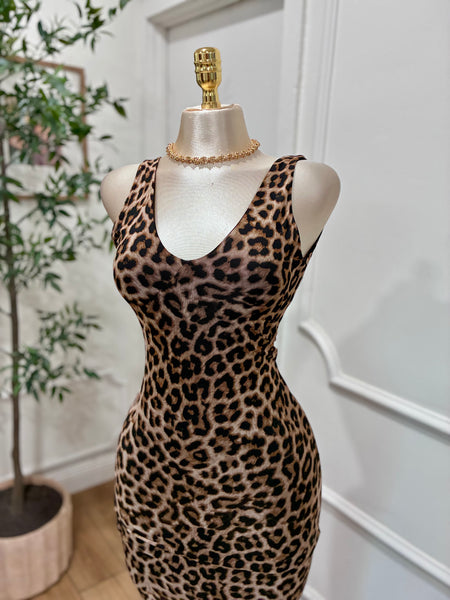 LEOPARD MESH MIDI