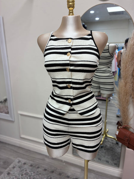 MONACO STRIPE SHORT SET