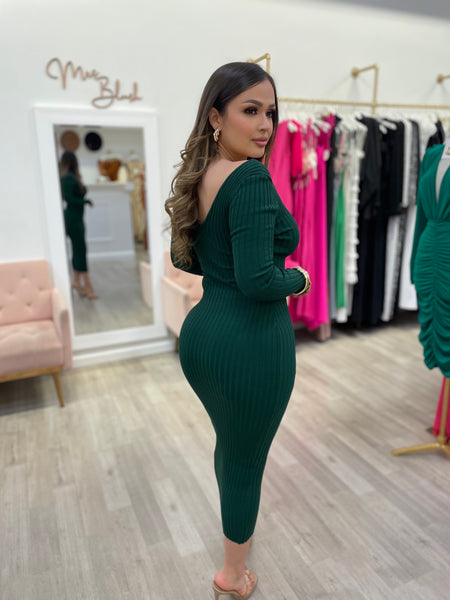 VIV KNIT MIDI- GREEN