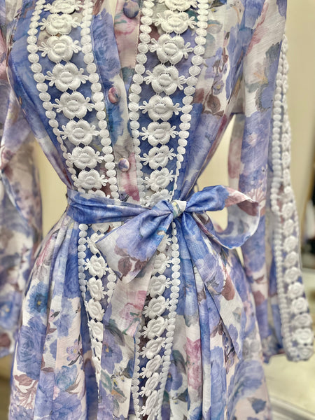 THE ALESSANDRA DRESS- LAVENDER/BLUE