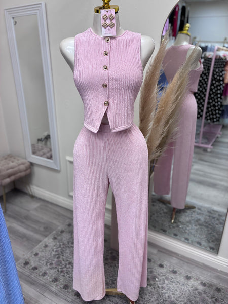 NATALIE VEST SET- BLUSH
