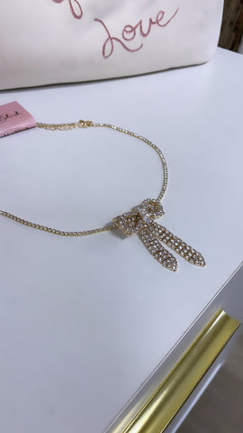 BOW NECKLACE- GOLD