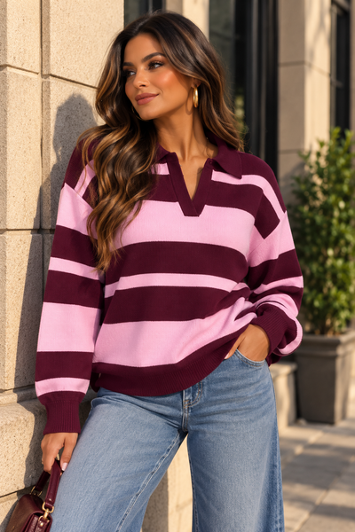 The Luxe Rugby Knit Sweater