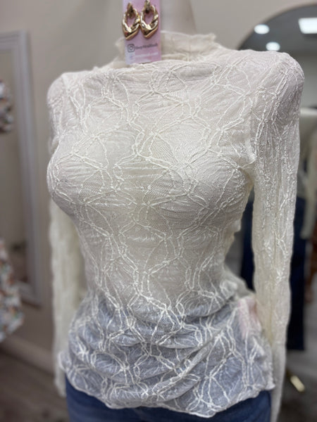 MIA LACE TOP- IVORY