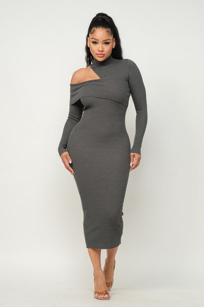 CHELSEA KNIT MIDI- GREY