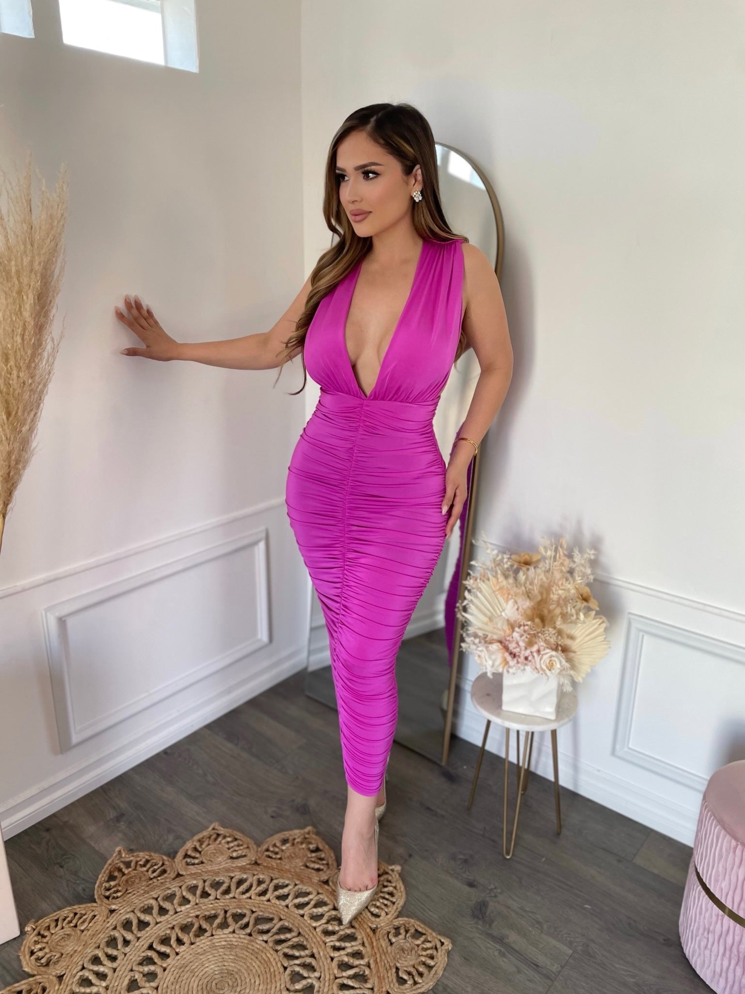 MADELYNNE MIDI- PINK