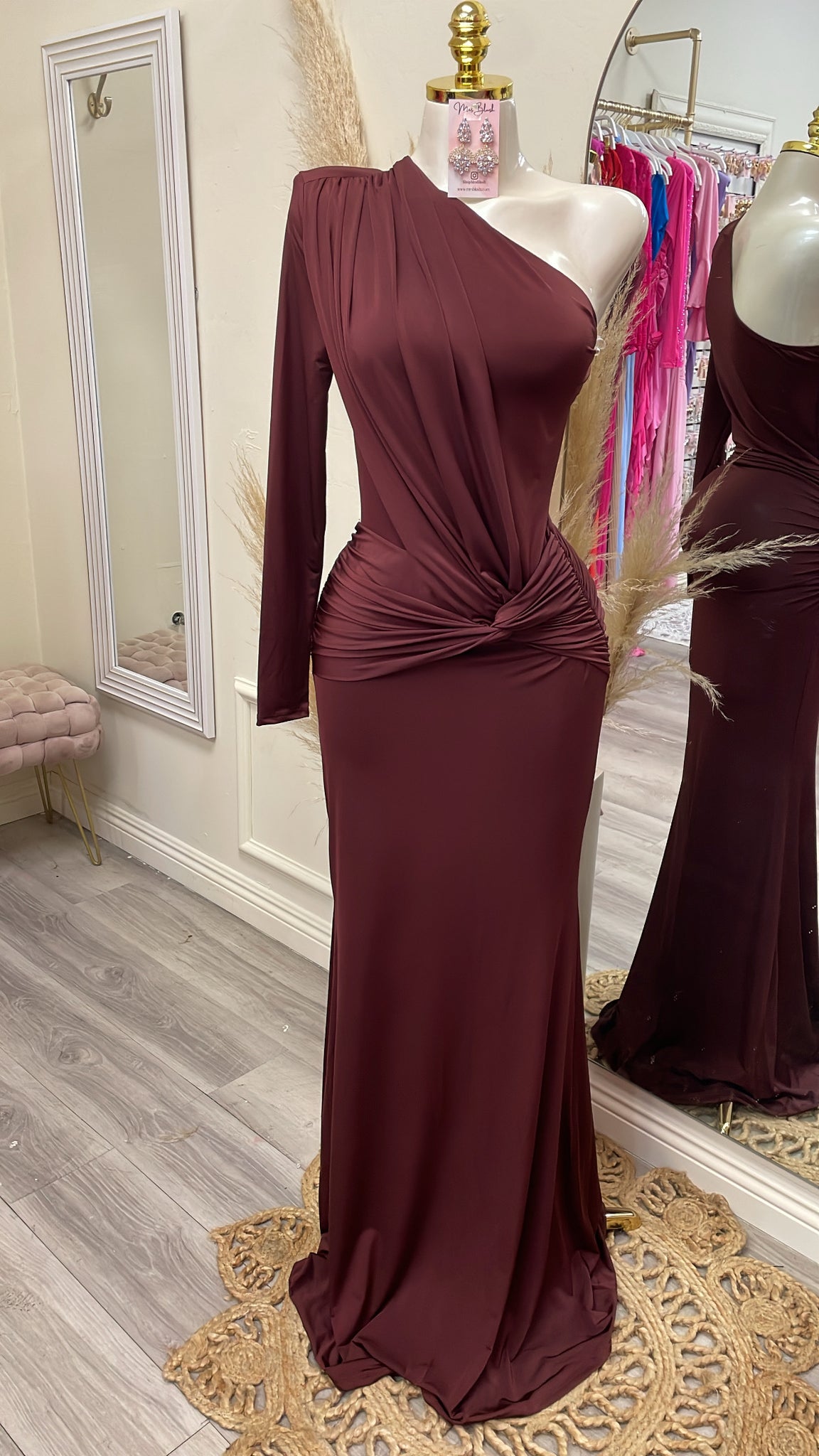 SERAFINA COUTURE DRESS- MAROON